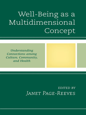 cover image of Well-Being as a Multidimensional Concept